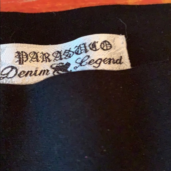 Black leggings with faux leather detail - Picture 3 of 4